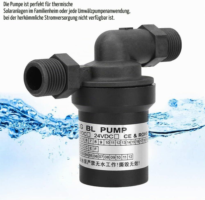 24V 18W DC Brushless Umwälzpumpe Solar Hochtemperatur Wasserpumpe für Warmwasserbereiter