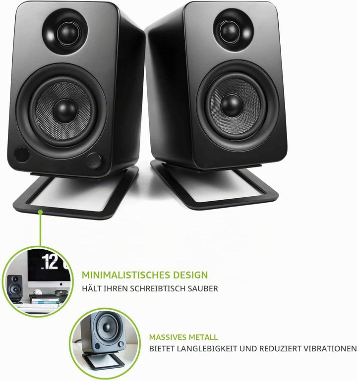 Kanto-S4 Desktop Lautsprecher-Ständer für mittlere Lautsprecher Black, Black