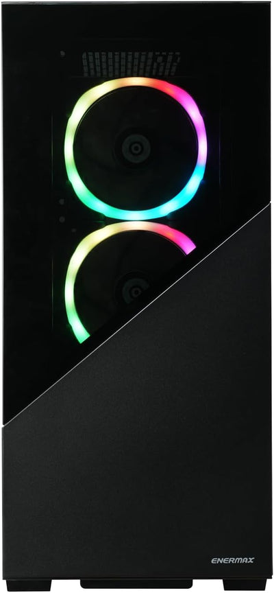 ENERMAXK8 ATX Mid Tower Gaming PC-Gehäuse ausgehärtetem Glas, inkl. 3 x ARGB PWM 12cm Lüfter - USB3.