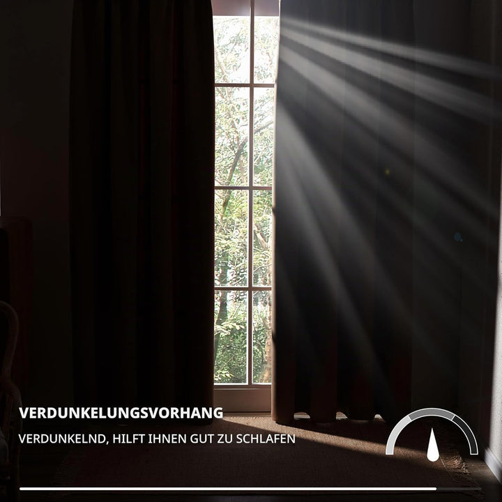 Deconovo Blickdicht Vorhänge Thermogardine Kälteschutz Kräuselband Gardinen Wohnzimmer, 138x117cm(Hö