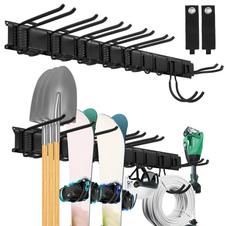 Sinoer Garage Tool Management Wandregal, Garage Wall Management Aufbewahrungsregal mit Haken mit 9 v