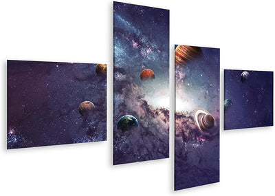 Bild auf Leinwand Planeten des Sonnensystems Wandbild Poster Kunstdruck Bilder Format: 150x80cm - 4