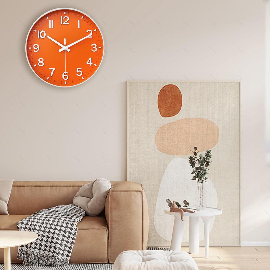 HZDHCLH 30cm Lautlos Wanduhr ohne Ticken Schleichende Sekunde mit Arabisch Ziffer für Büro, Klassenz