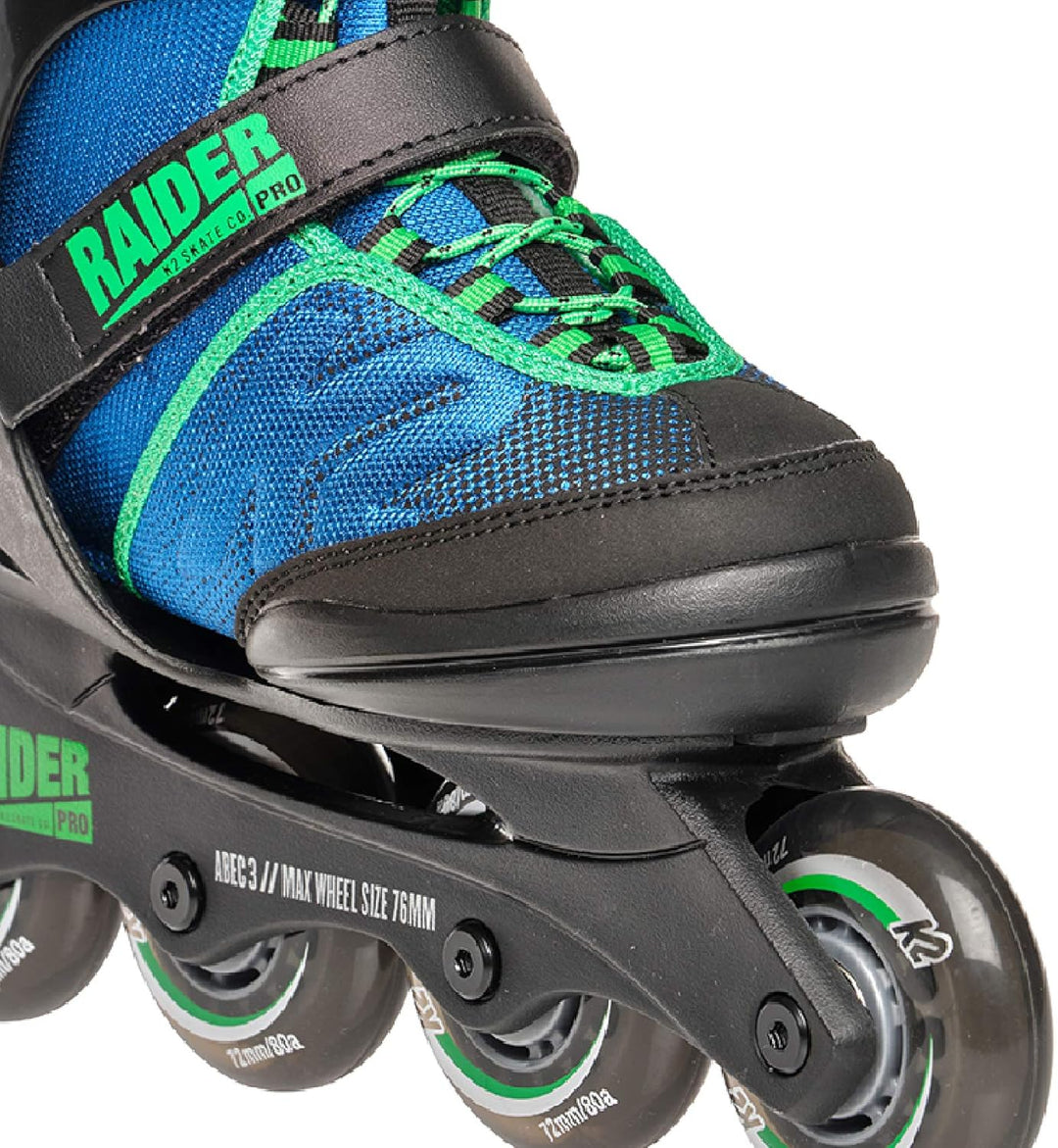 K2 Raider PRO Pack Kinder Inline Skate inkl. Schonerset Blue Green EU: 35-40 (UK: 3-7 / MP: 220 - 26