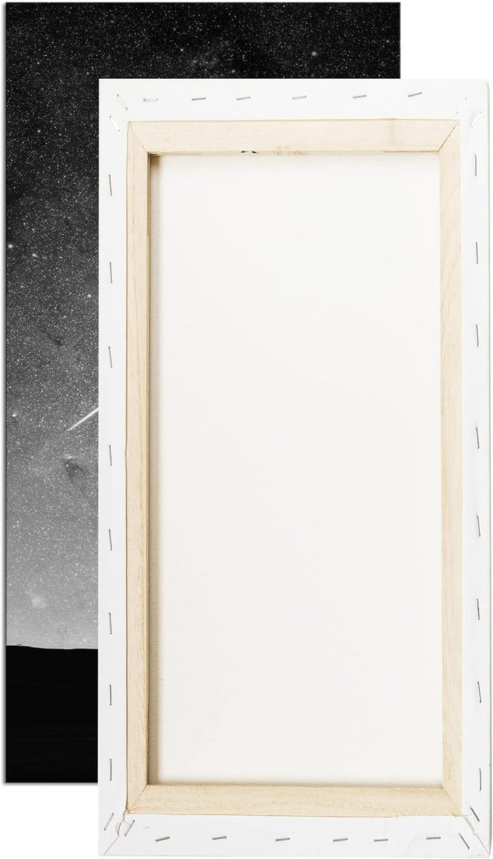 ein fallender Stern am Himmel Panorama 100x50 cm Effekt: Schwarz/Weiss als Leinwandbild, Motiv ferti