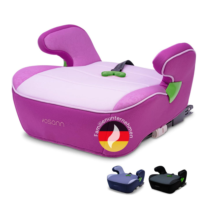 Osann Junior Isofix Gurtfix i-Size Sitzerhöhung mit Isofix Auto Kinder (126-150 cm) - Pixel Berry i-