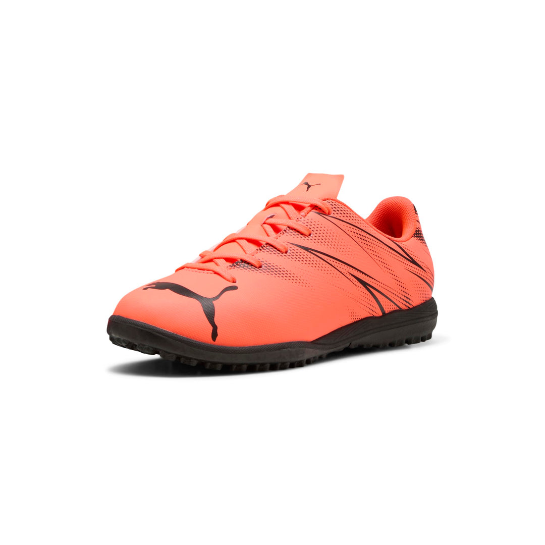 PUMA Unisex Kinder Attacanto Turf Training Soccer CleatsSneaker 1 Big Kid Glowing Red Puma Black, 32