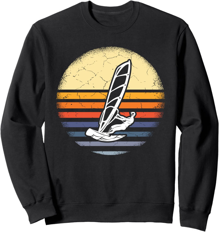 Retro Sonnenuntergang Windsurfen Sweatshirt