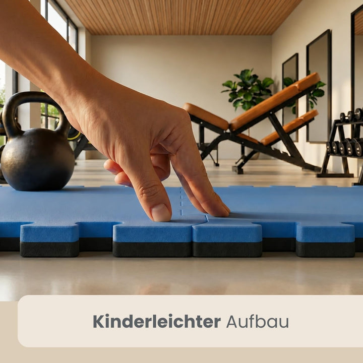 EYEPOWER 25mm Dicke Bodenschutz-Matte 90x90cm Trainingsmatte Puzzlematte erweiterbare Fitnessmatte i
