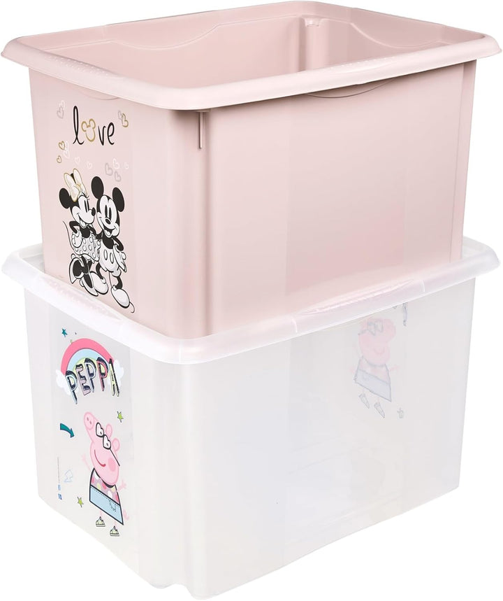 keeeper karolina 3x Peppa Pig Aufbewahrungsbox mit Deckel, Dreh- und stapelbar, Für Kinder, 30 l, Tr