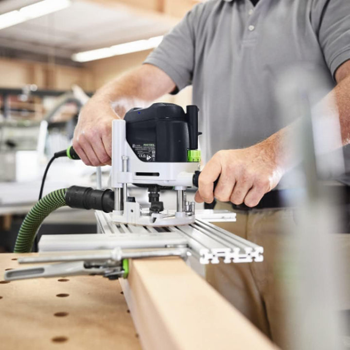Festool Oberfräse OF 1010 REBQ-Set+Box (mit Spannzange, Seitenanschlag, Führungsschienen-Adapter, Sp
