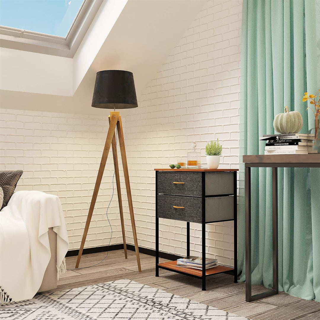 YITAHOME Kommode mit Schubladen, Schrank mit 2 Schubladen aus Stoff, Aufbewahrungskommode Industrial