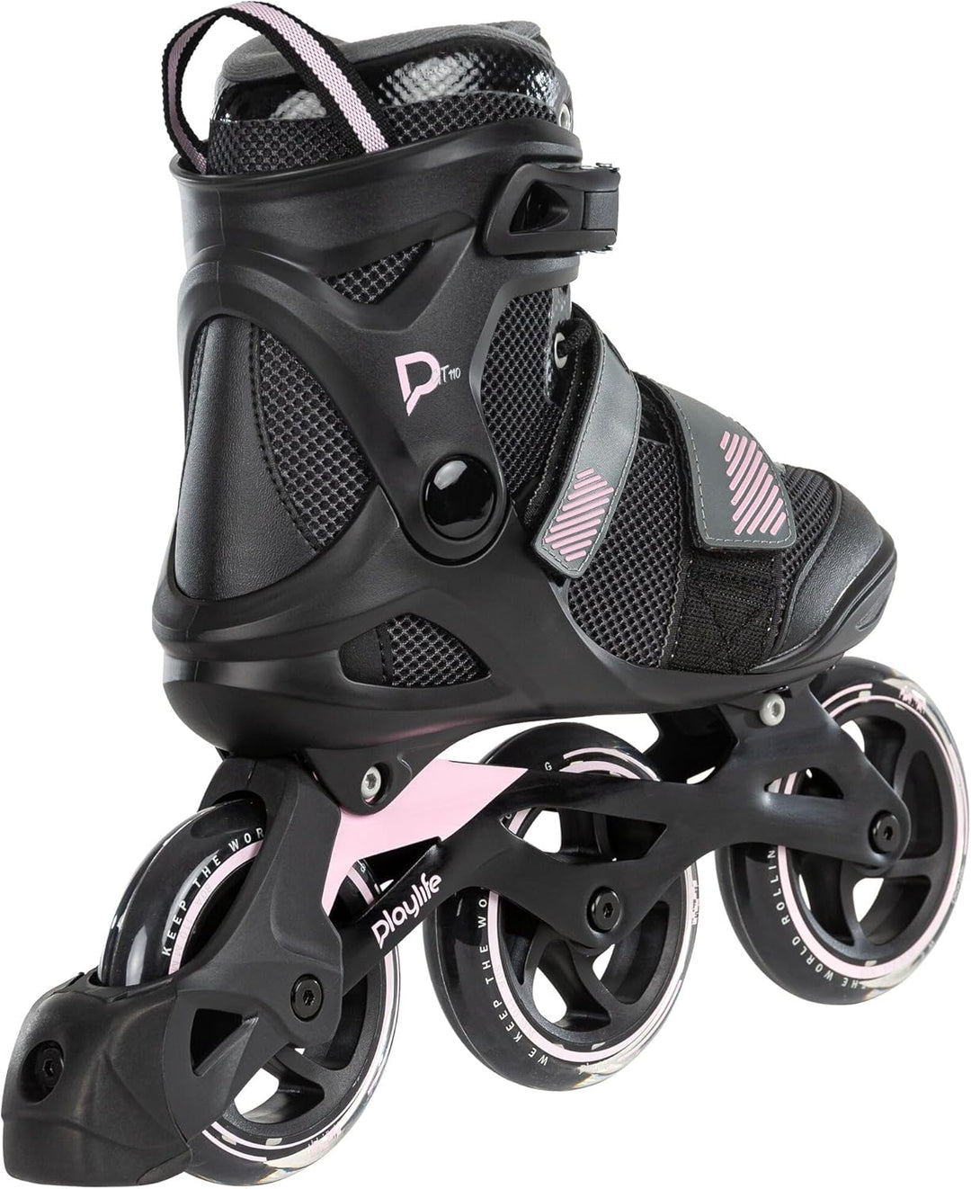 Playlife Inline Skates GT Pink 110, Grau/Pink, für Damen, 110mm/80A Rollen, ABEC 7 Kugellager, Art.