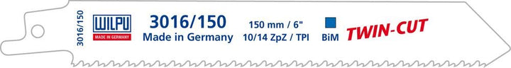 WILPU 3016/150 TWIN CUT Säbelsägeblatt für Metall 150x19x0,9mm Z10/14-20 Stück 150x19x0,9mm Z10/14 -