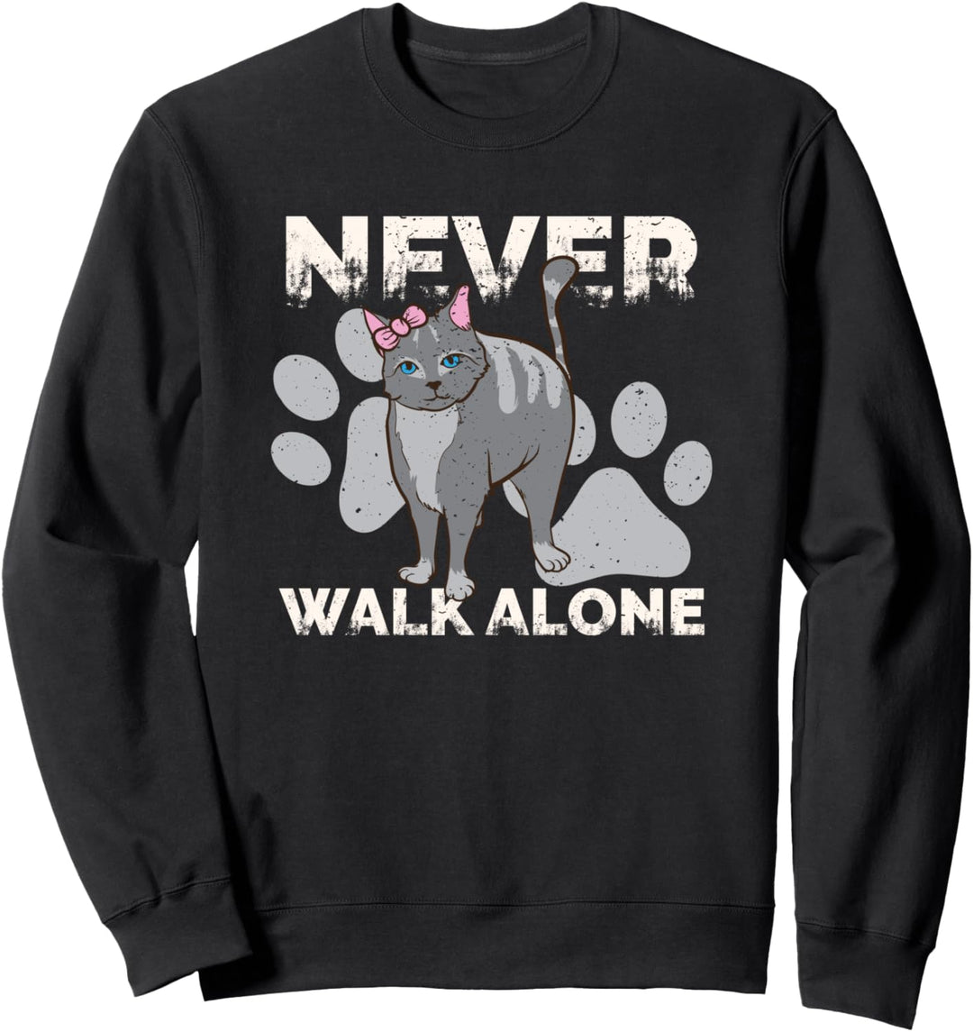 Never walk alone Katze Pfoten Bengalkatze Waldkatze Sweatshirt