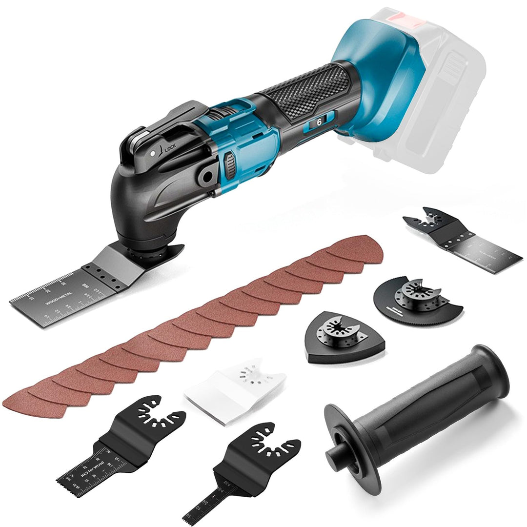 Akku-Multifunktionswerkzeug für Makita Akku 18V Li-Ion – Oszillationswerkzeug mit 23 Zubehör,6 Einst