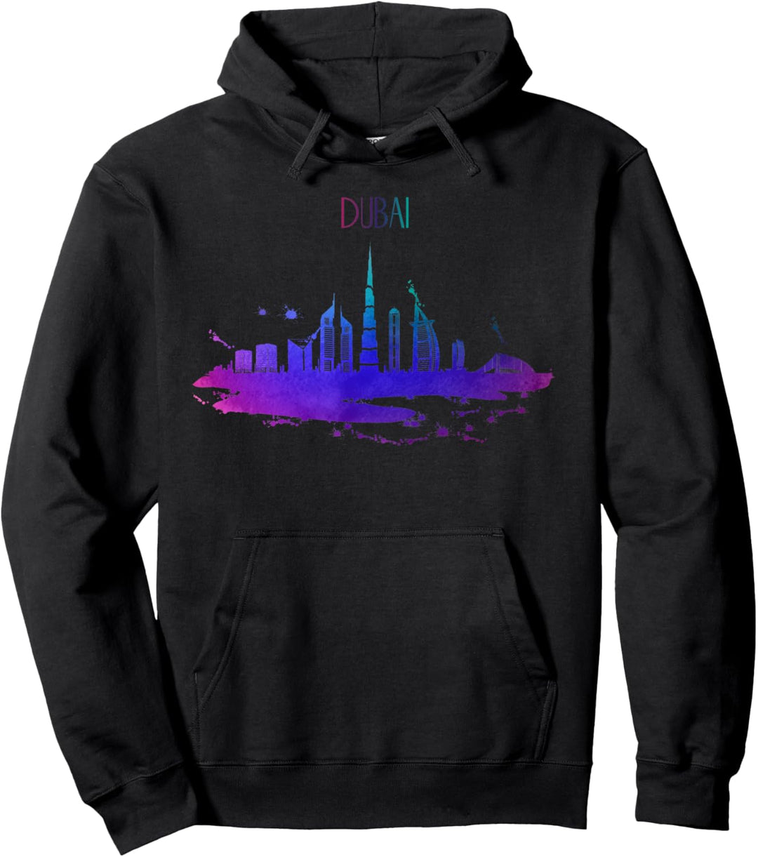 Dubai Skyline Aquarell UAE Souvenir Pullover Hoodie