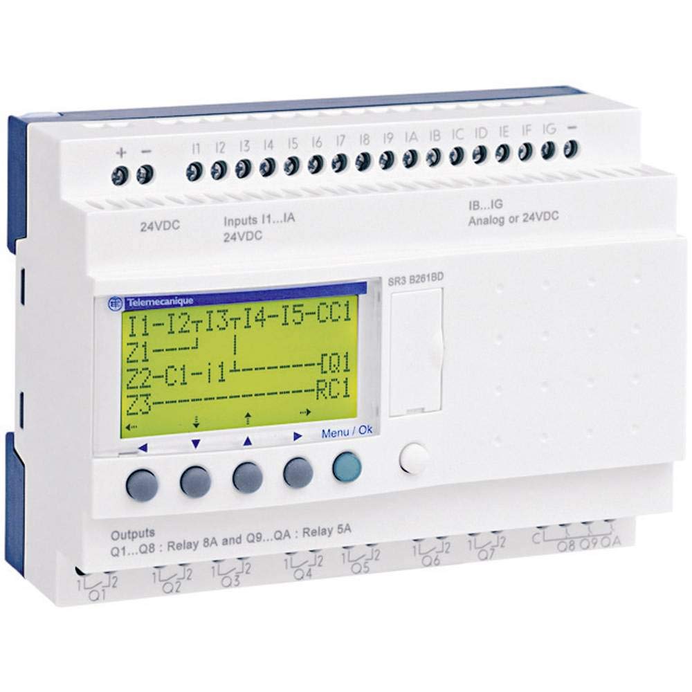 Schneider SR3B101FU Log. Modul Modular Zelio logic, 10 E/A, 100.240 V AC, Uhr, Display