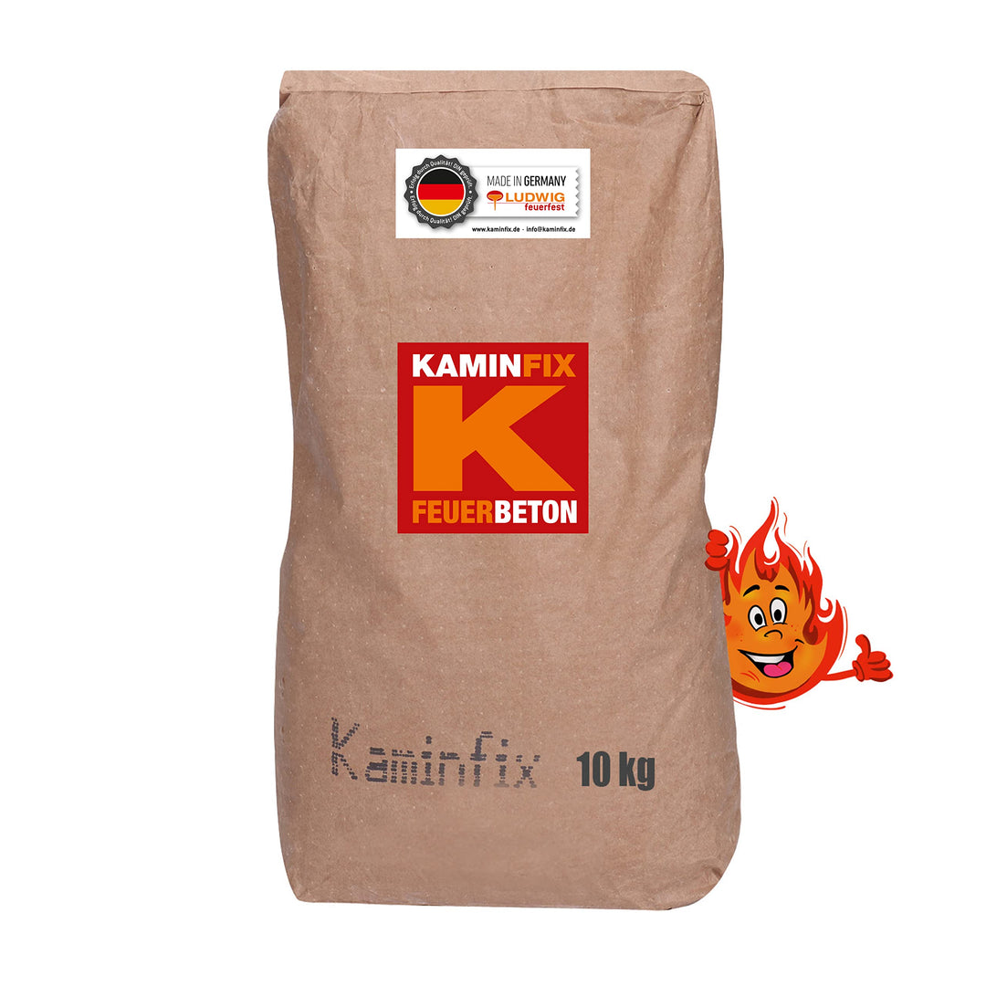 Feuerfester Beton mit 0-6mm Körnung zum stampfen, giessen und vibrieren. Einsatztemp. 1300°C Made in