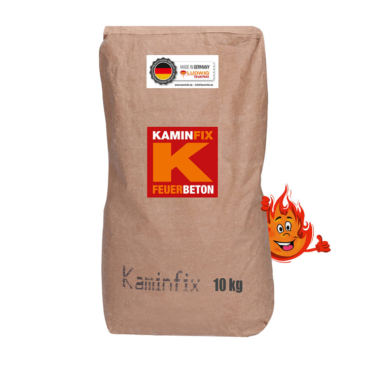 Feuerfester Beton mit 0-6mm Körnung zum stampfen, giessen und vibrieren. Einsatztemp. 1300°C Made in