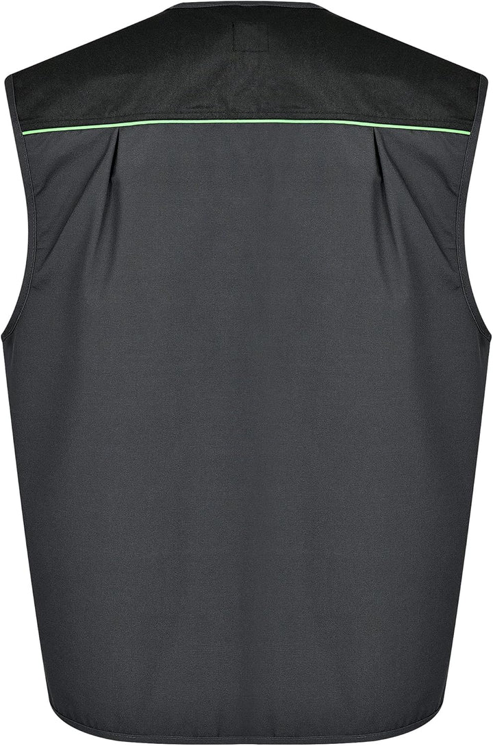 BWOLF Brave Multifunktionale Arbeitsweste Herren Arbeitsweste Multitaschen mit Reissverschluss + ver