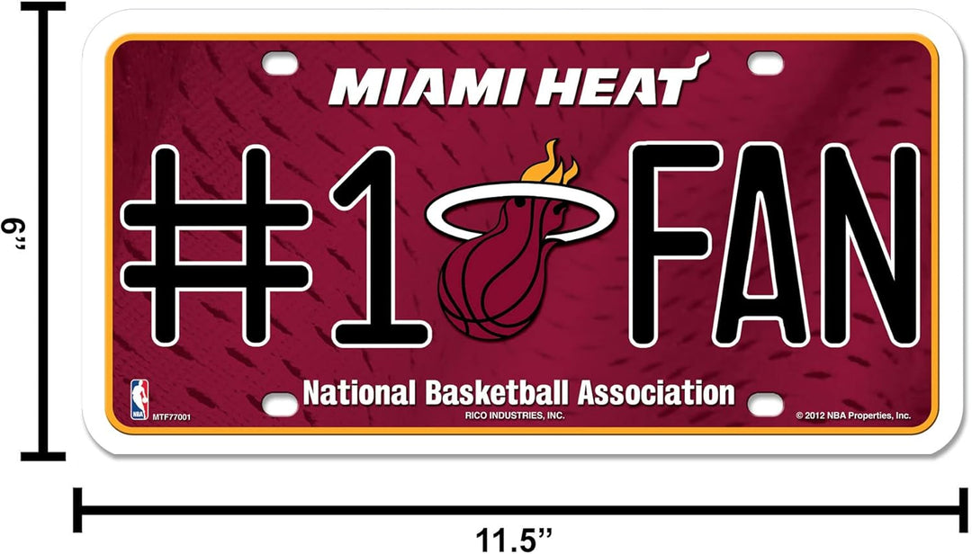 NBA #1 Fan Metall Kennzeichenanhänger Miami Heat, Miami Heat