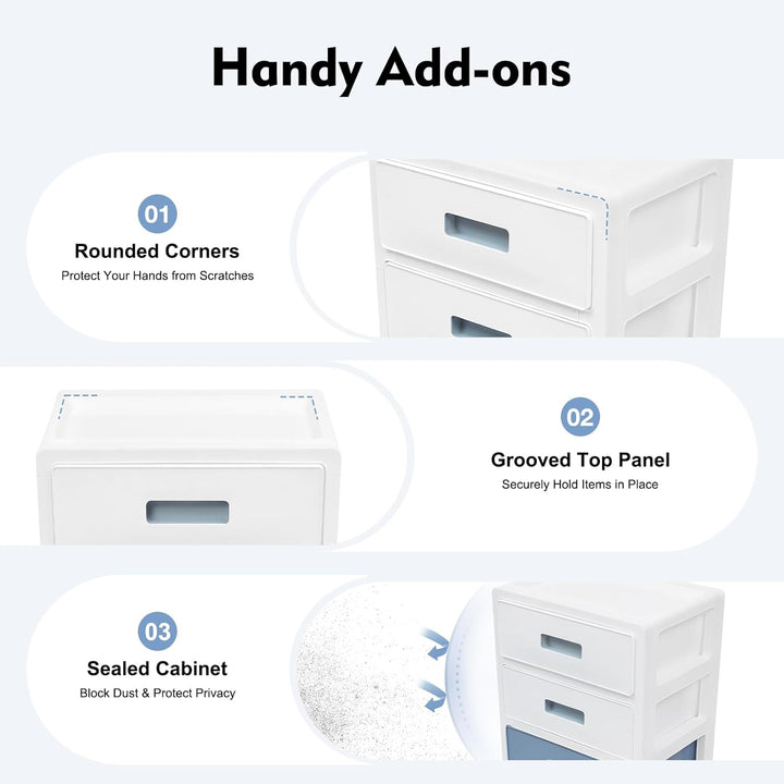 Schubladen aus Kunststoff, 6 Schublade Rollwagen 35 * 26 * 83.5cm Schubladenschrank Dresser Storage