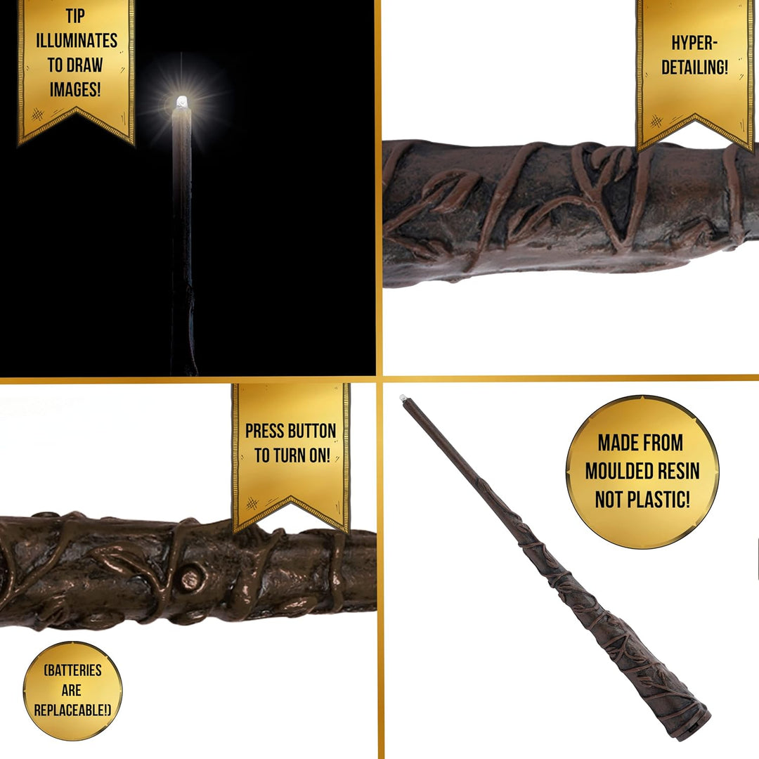 WOW! STUFF Harry Potter Lumos 17,8 cm Hermine Granger Zauberstab Official Wizarding World Geschenke,