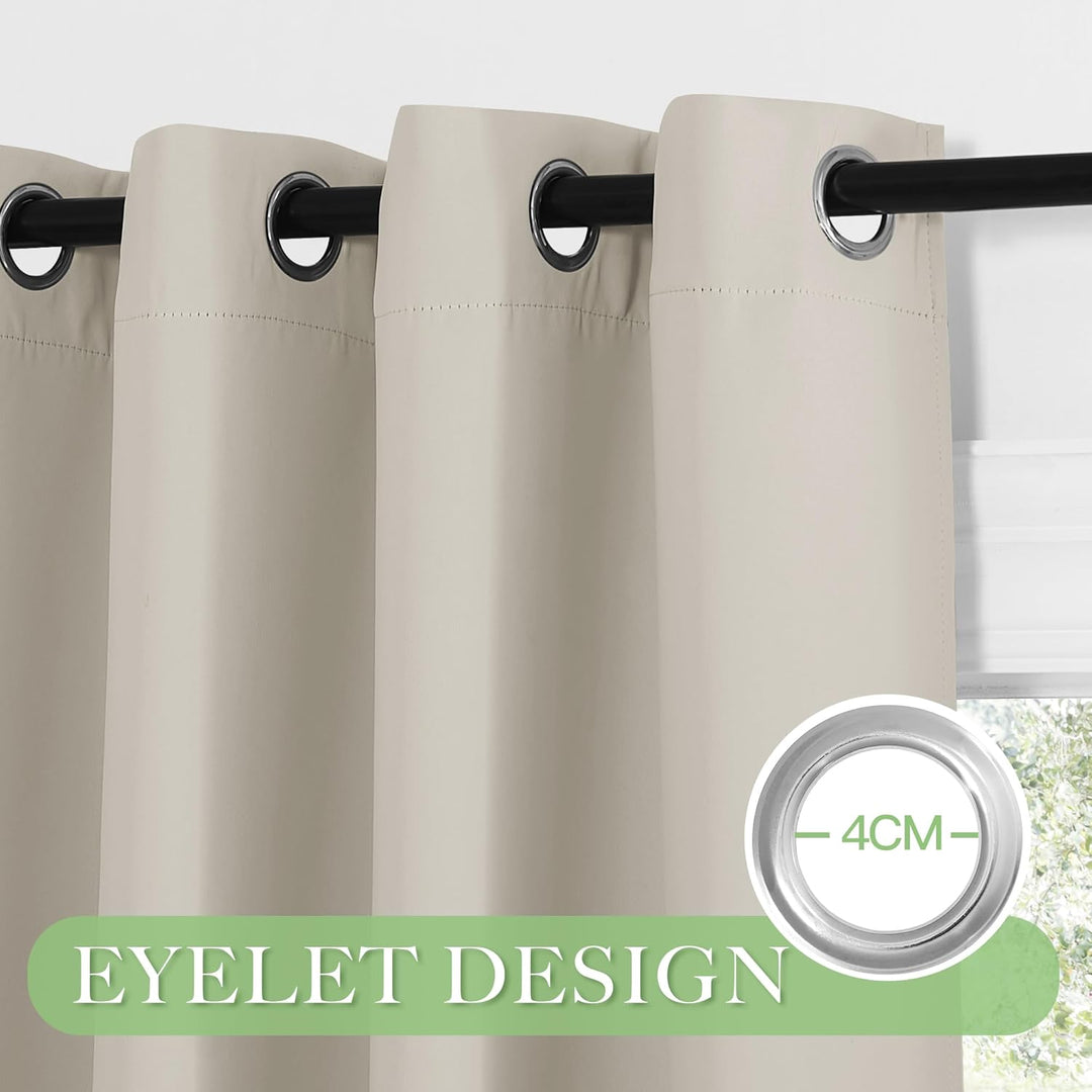 KGORGE Gardinen für Kleine Fenster Schlafzimmer 2er Set 120 x 90 cm(HxB) Thermovorhang Hitzeschutz M