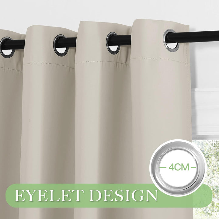 KGORGE Gardinen für Kleine Fenster Schlafzimmer 2er Set 120 x 90 cm(HxB) Thermovorhang Hitzeschutz M