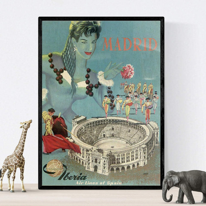 Nacnic Sets Travel Poster, Vater A3 mit Rahmen Spanien, A3 mit Rahmen Spanien