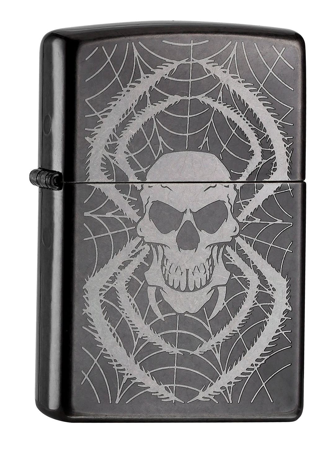 Zippo PL Skull with Legs IN Spider Web ON Gray Dusk Lighter 60001003 Feuerzeug, Messing, Grau, 1 x 3