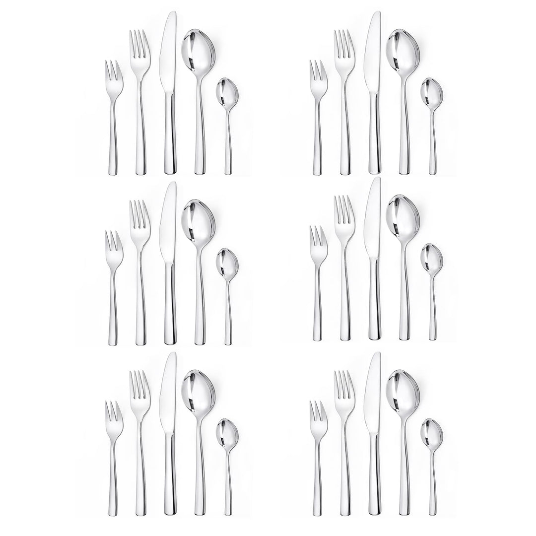 Besteck Set 6 Personen, 30 teilig Edelstahl Besteckset, Essbesteck Set mit Messer Gabel Löffel, Hoch