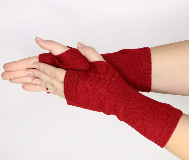 Prettystern Kaschmir-Wolle Damen Pulswärmer Fingerlose Handschuhe Hand-Stulpen 19 cm X 10 cm Dunkel-