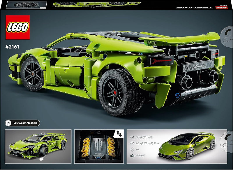 Lego 42161 Technic Lamborghini Huracán Tecnica Spielzeugauto-Modellbausatz, Rennwagen-Bauset für Kin