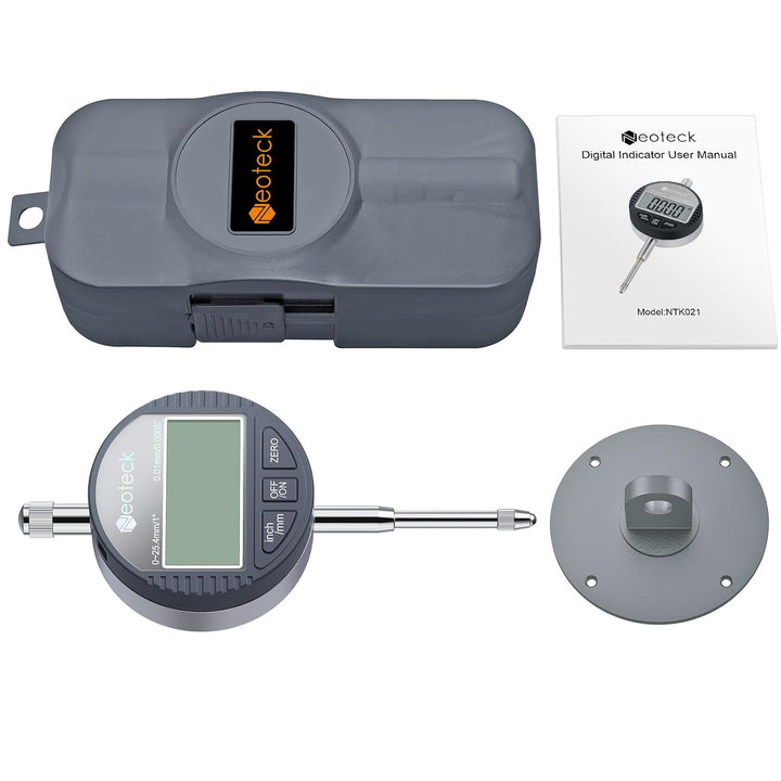 Neoteck Digitale Messuhr 0.01/0.0005'' Digital Messuhr Messtaster 0-25.4mm/1'' Digital Dial Indicato
