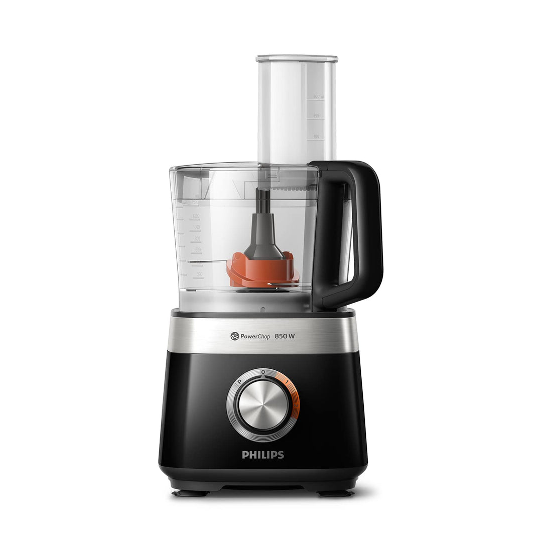 Philips HR7530/10 Küchenmaschine Viva Collection (850 W, 29 Funktionen, 2L Füllkapazität, 2-in-1 Sch