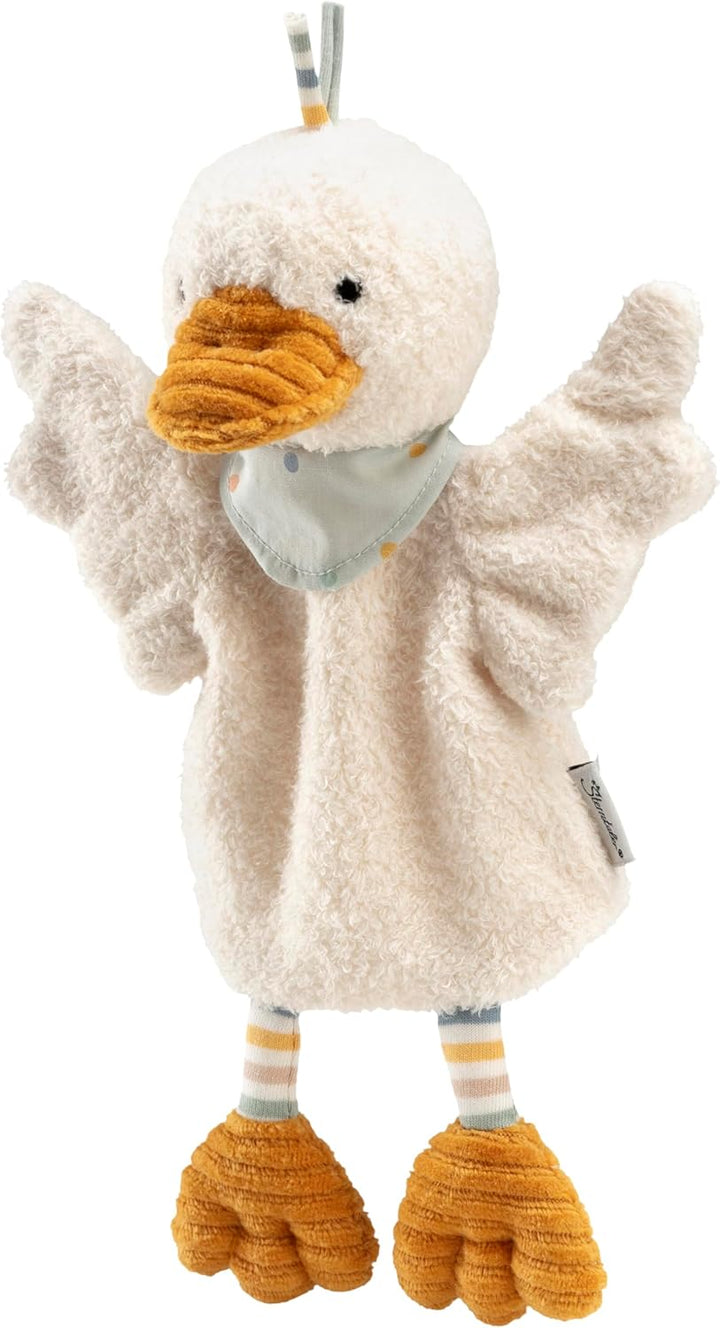 Kinder Handpuppe Ente Edda Lou, weiches Spielzeug für Kasperle Theater, erstes Rollenspiel und zum G