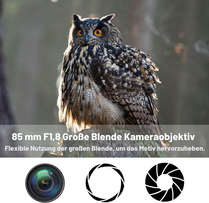 Kamera-EF-Objektiv für Canon – 85mm f1.8 Medium Teleobjektive Manuelles Porträtobjektiv für Canon EO