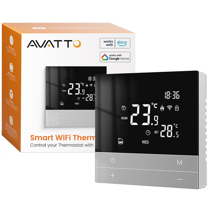 AVATTO Thermostat für Wasser Fussbodenheizung Stellantrieb Smart WiFi Thermostat Programmierbar Raum
