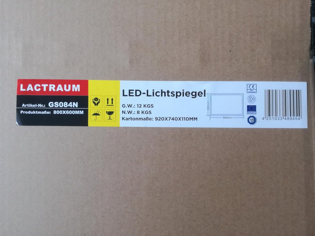 Dr. Fleischmann Badspiegel LED Spiegel GS084N mit Beleuchtung durch satinierte Lichtflächen Badezimm