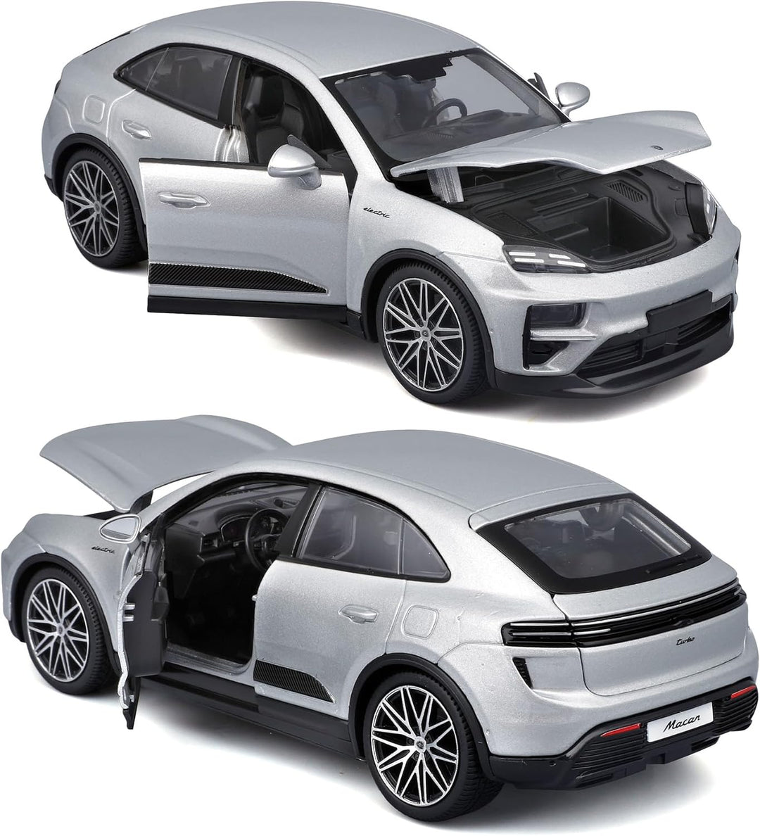 Bburago - Porsche Macan 4 Electric Massstab 1:24, Diecast-Auto, Detailgetreu mit Türen und Motorhaub