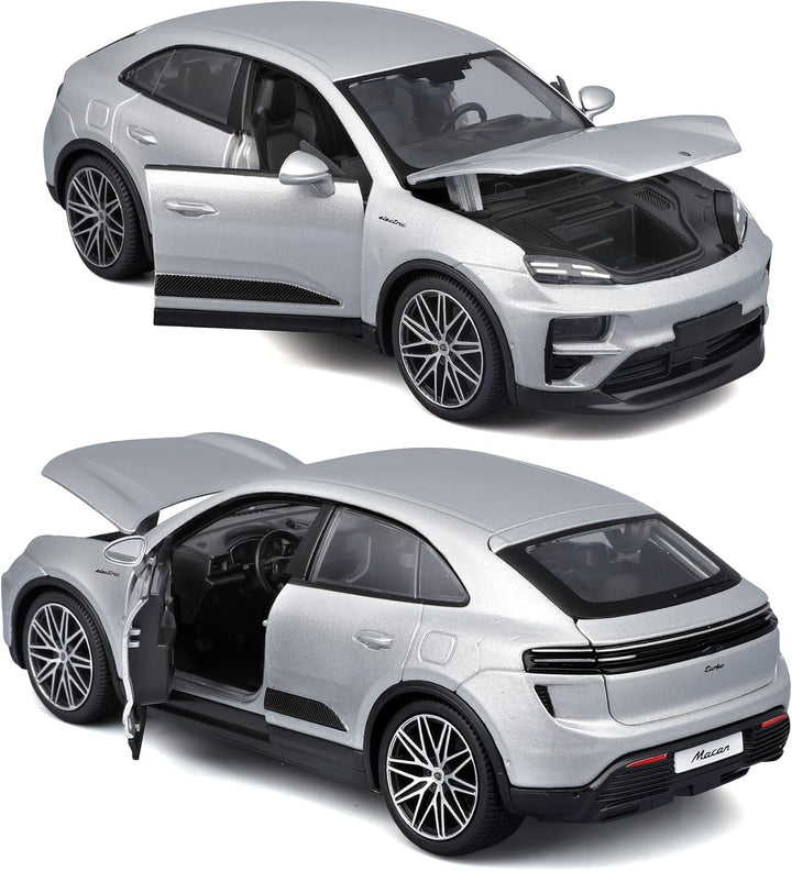 Bburago - Porsche Macan 4 Electric Massstab 1:24, Diecast-Auto, Detailgetreu mit Türen und Motorhaub