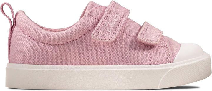 Clarks Mädchen City Bright T Sneaker Niedrig, Pink Canvas