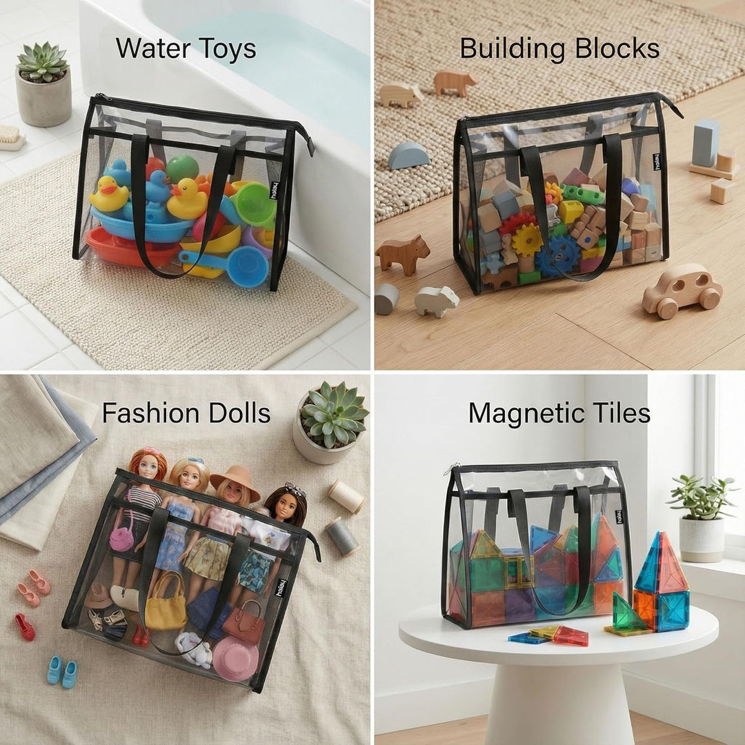 holay 4er-Packung PVC mit Reissverschluss Blocks Set, Spielzeug, Ton, Brettspiel Aufbewahrung Organi