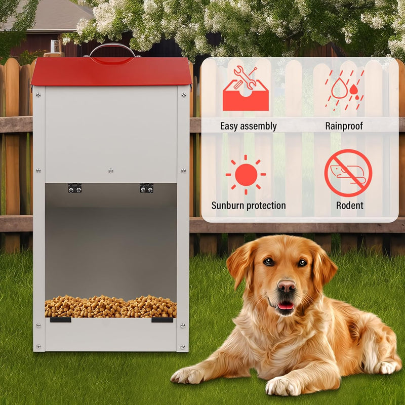 Verzinkte Automatische Hundefutterspender für Grosse Hunde, 11KG Outdoor Haustiere Futterspender Sch