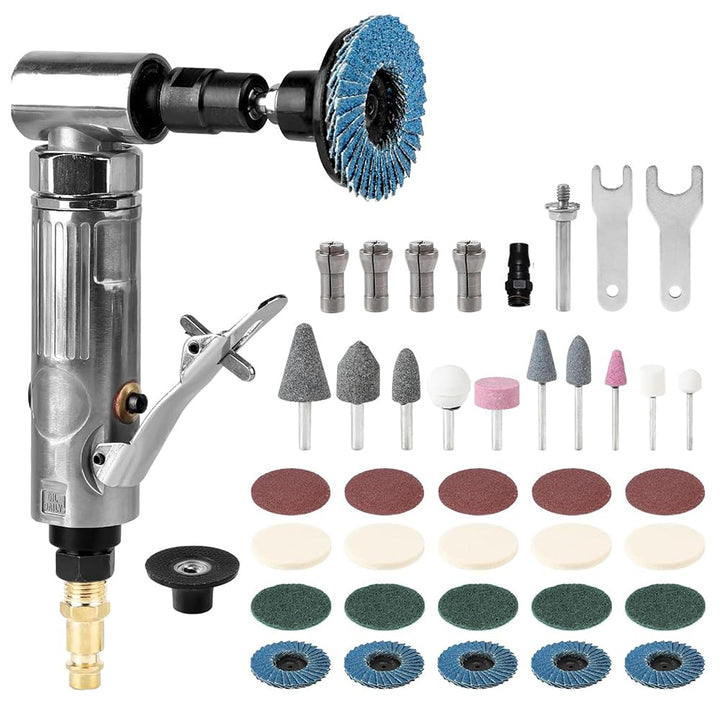 Druckluft Schleifer,Luftschleifer,Stabschleifer Druckluft,40pcs Druckluftschleifer Set,90-Grad-Biegu