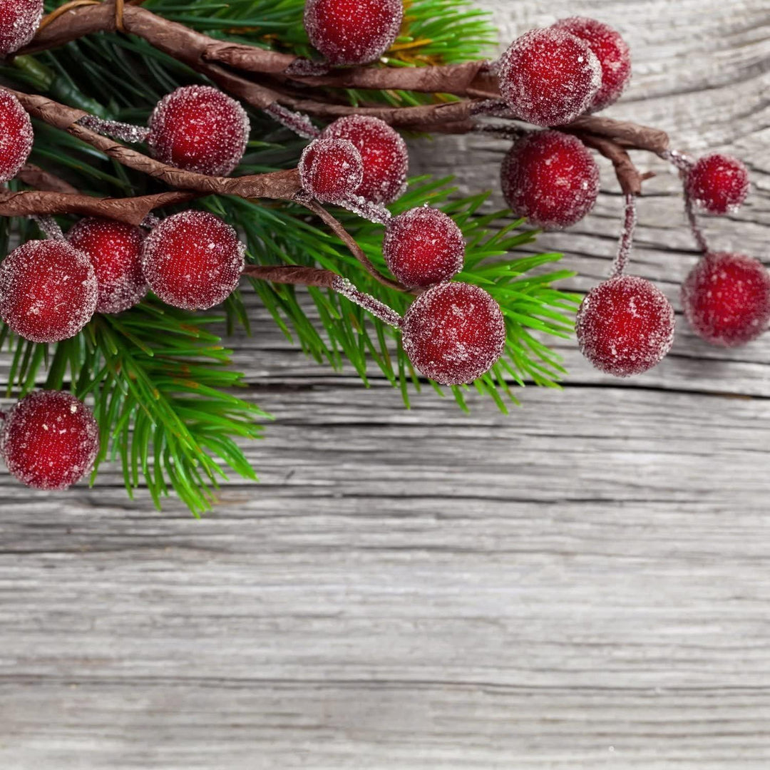 Künstliche Stechpalmenbeeren, Drahtstiele, künstliche Blumen, Dekoration, 200 Stück, 12 mm, Mini-Wei