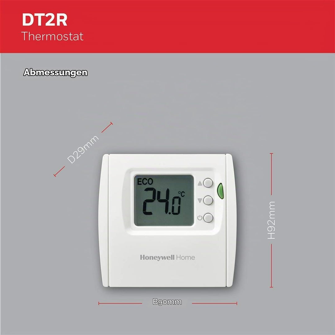 Honeywell Home THR842DEU DT2R Thermostat, White Drahtlos | Basic Drahtlos Weiss, Drahtlos | Basic Dr