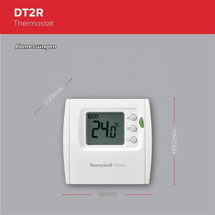 Honeywell Home THR842DEU DT2R Thermostat, White Drahtlos | Basic Drahtlos Weiss, Drahtlos | Basic Dr